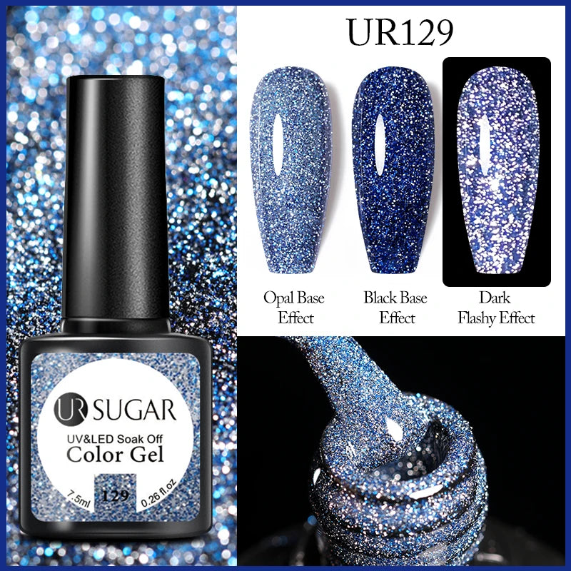 UR SUGAR 7.5ml Reflective Glitter Pink Sequin Gel Polish