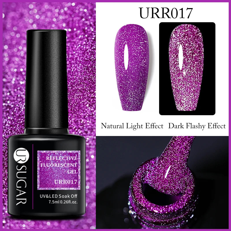 UR SUGAR 7.5ml Reflective Glitter Pink Sequin Gel Polish