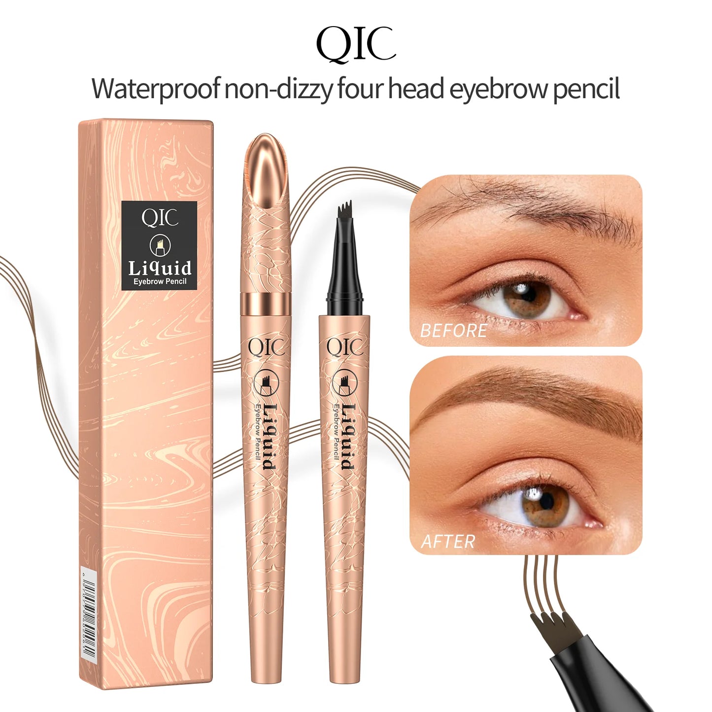 4-Tip Waterproof Microblade Brow Pencil
