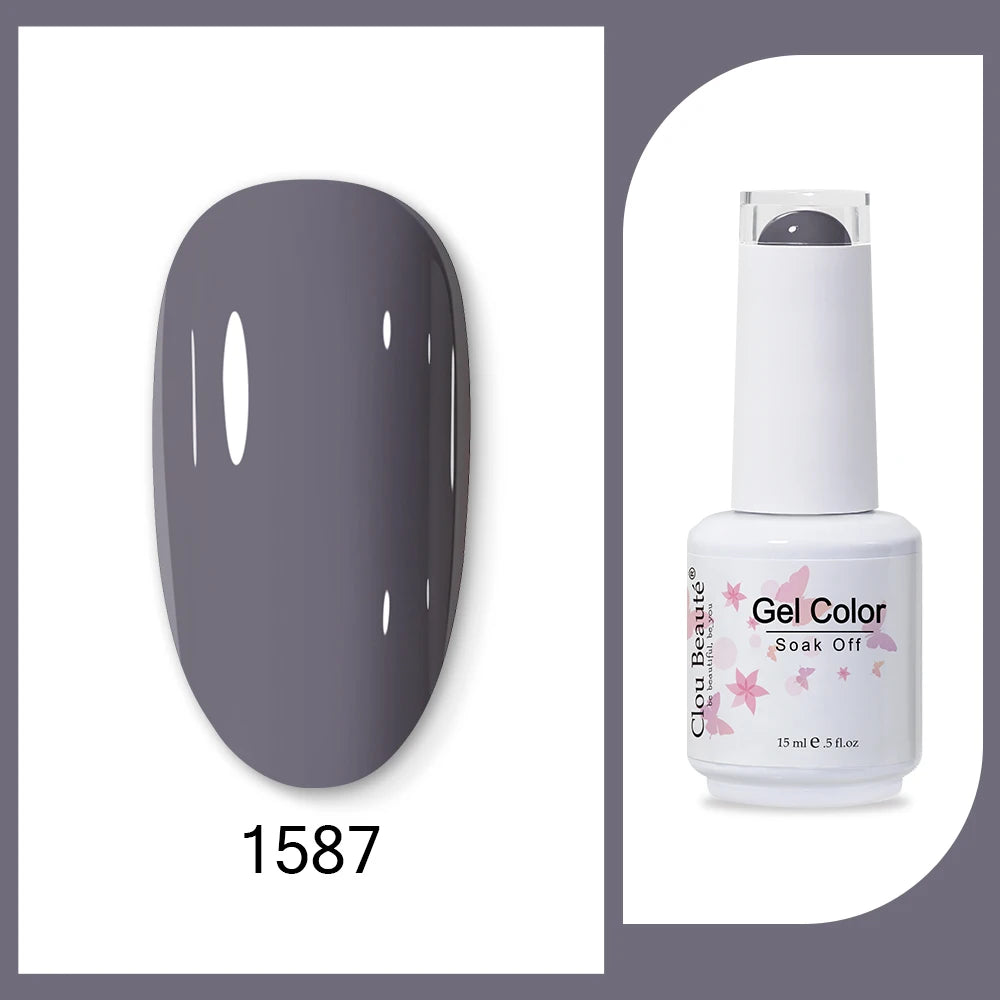 Clou Beaute 15ml Army Green Gel Polish - HEMA and TPO Free