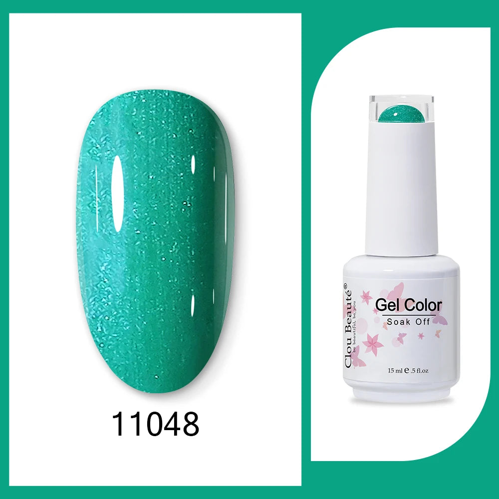 Clou Beaute 15ml Army Green Gel Polish - HEMA and TPO Free