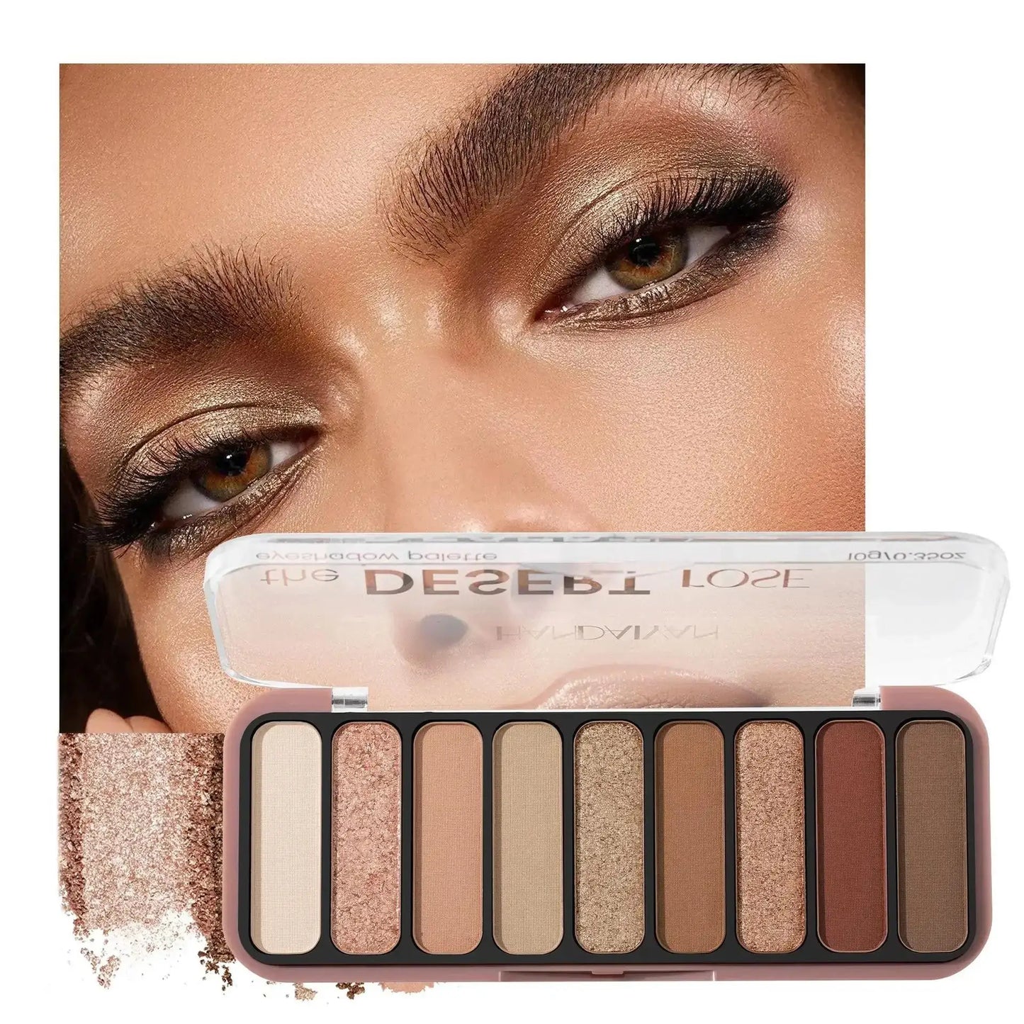 Desert Rose 9-Color Eyeshadow Palette - Earthy Matte Mineral Makeup