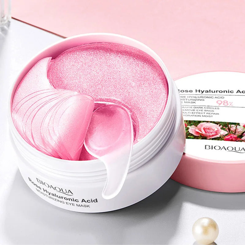 BIOAQUA Rose Hyaluronic Acid Eye Mask - 60-Piece Moisturizing Patches