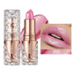 Quicksand Gold Glitter Lipstick - Silky Grapefruit Orange Shine