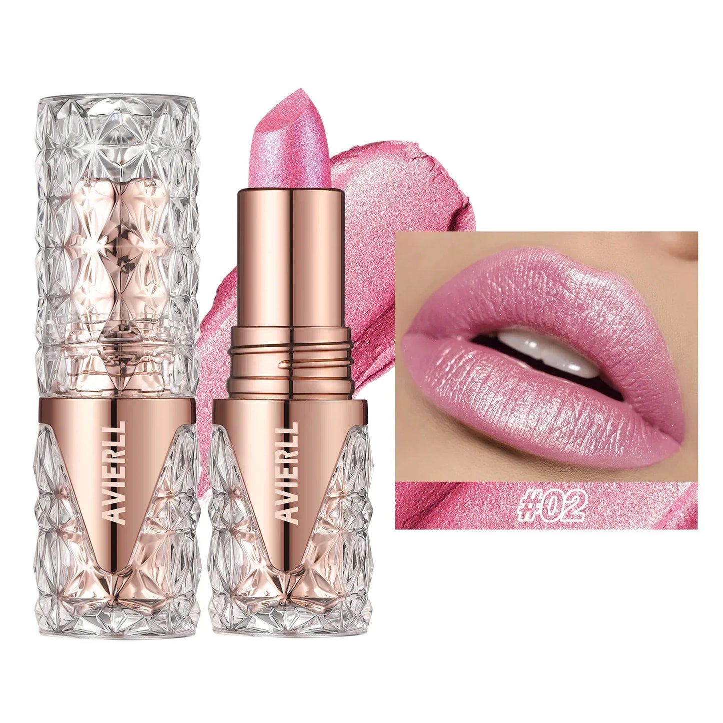 Quicksand Gold Glitter Lipstick - Silky Grapefruit Orange Shine
