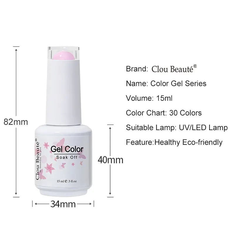 Clou Beaute 15ml Army Green Gel Polish - HEMA and TPO Free