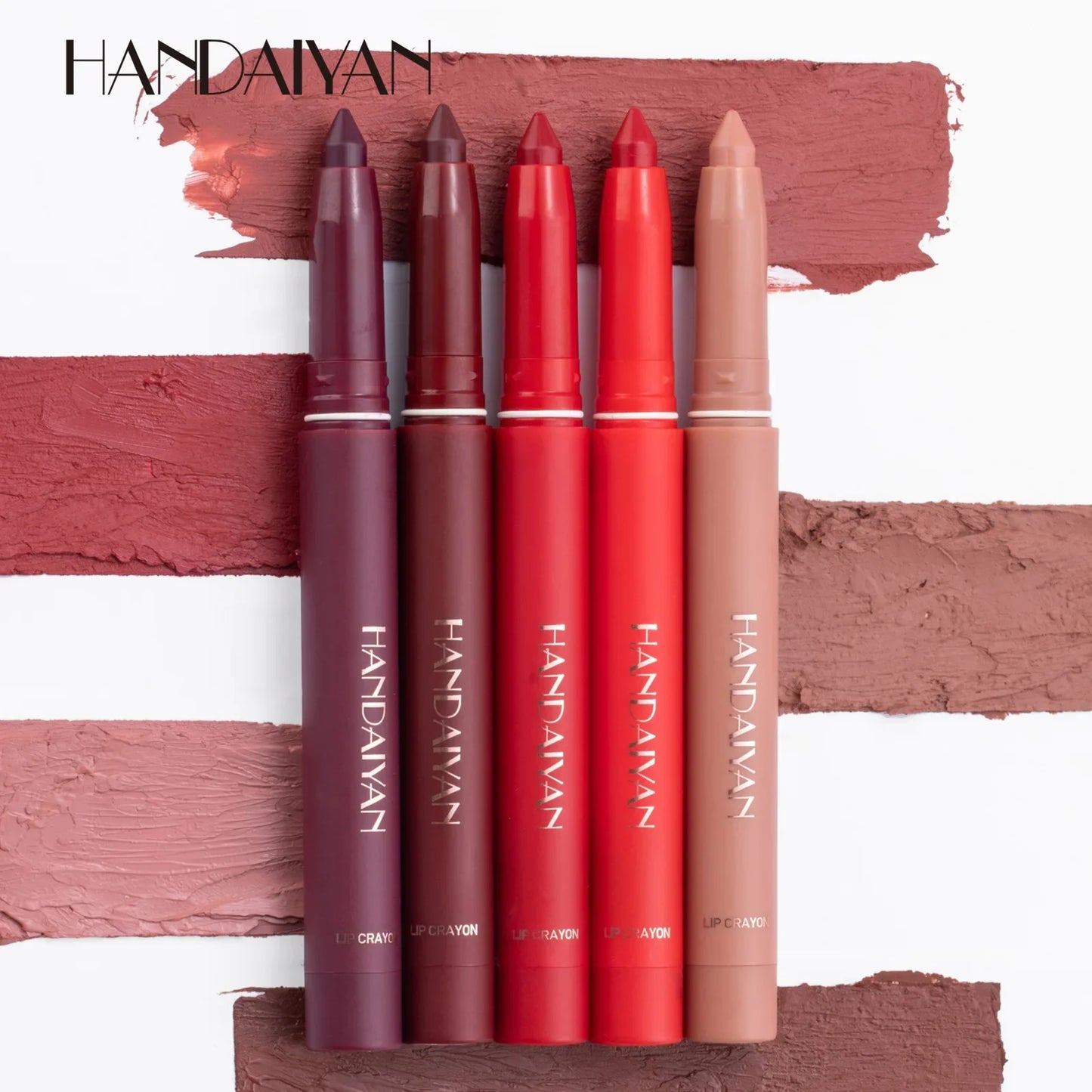 12-Color Pink Velvet Lipstick Pen and Lip Liner Crayon