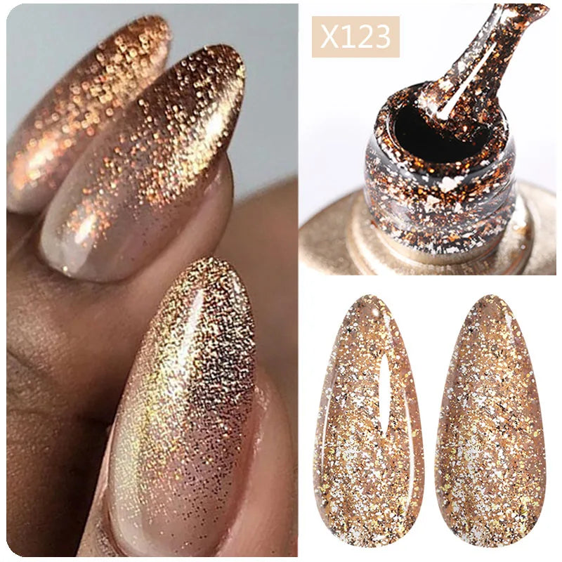 LILYCUTE 5ml Reflective Glitter Liner Gel - Champagne Nail Art