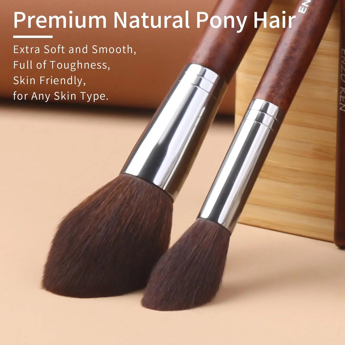 Natural Goat Hair Makeup Brush Set with Travel Case