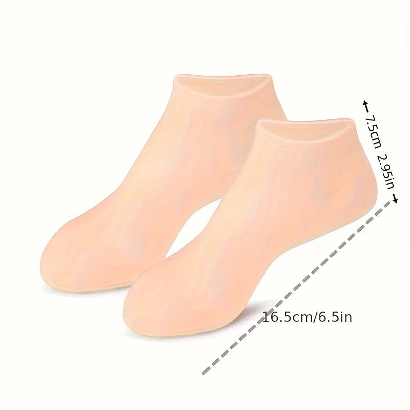 2-Pack Silicone Gel Foot Socks - Cracked Heel Spa Care