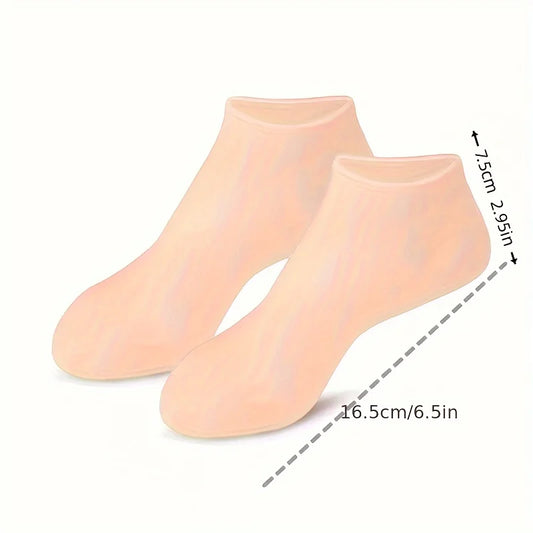 2-Pack Silicone Gel Foot Socks - Cracked Heel Spa Care