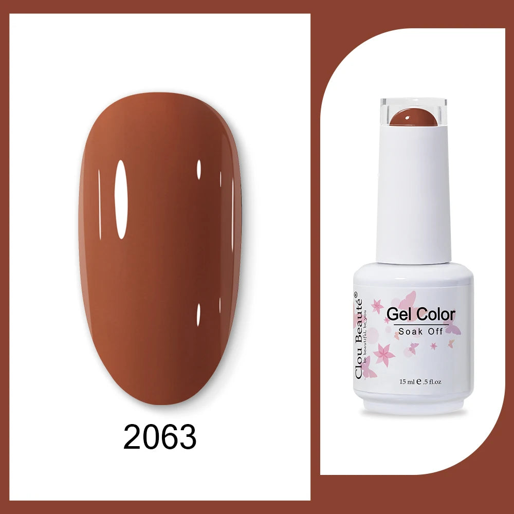Clou Beaute 15ml Army Green Gel Polish - HEMA and TPO Free