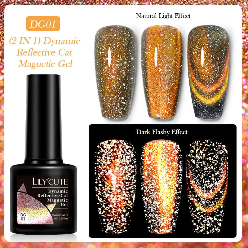 LILYCUTE 7ml 9D Cat Eye Magnetic Gel Polish