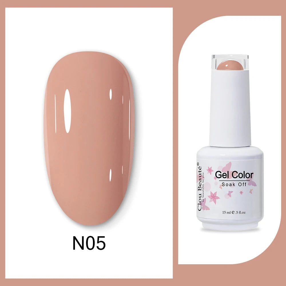 Clou Beaute 15ml Army Green Gel Polish - HEMA and TPO Free