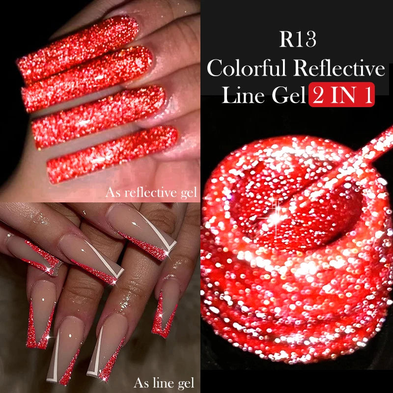 LILYCUTE 5ml Reflective Glitter Liner Gel - Champagne Nail Art