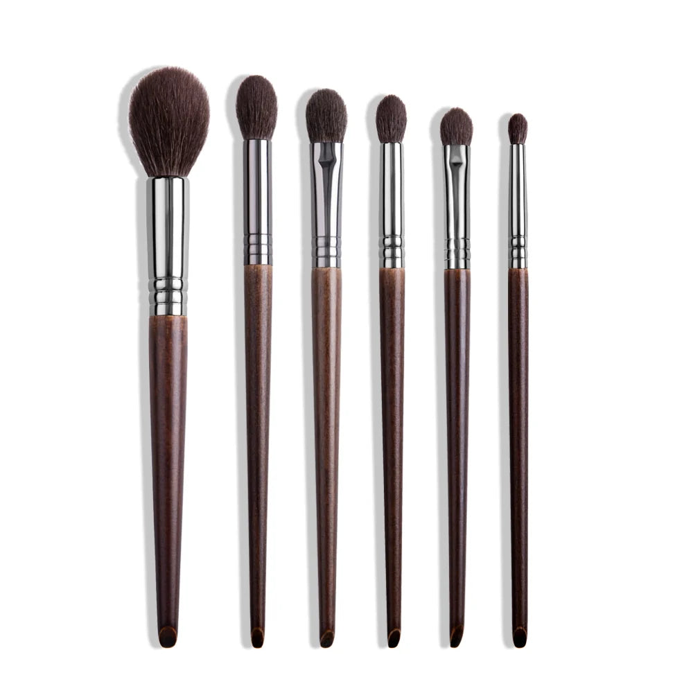 Natural Goat Hair Makeup Brush Set with Travel Case