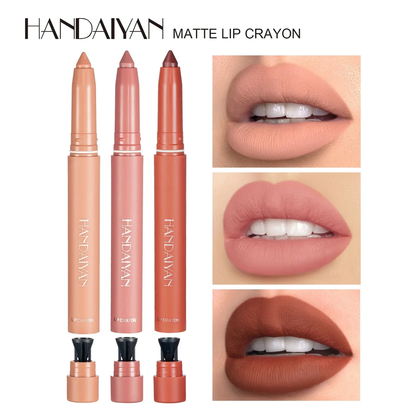 12-Color Pink Velvet Lipstick Pen and Lip Liner Crayon