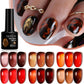 LILYCUTE 7ml Jelly Amber Gel Polish - Dark Bloom Leopard Nail Art
