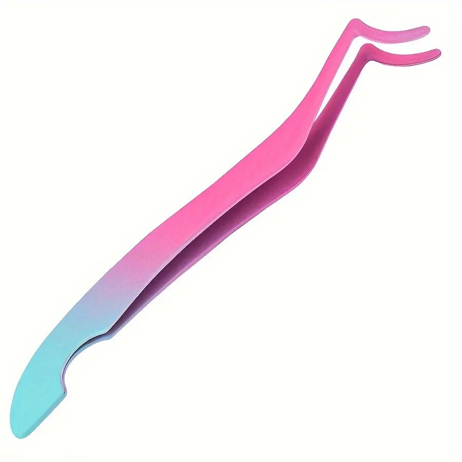 Stainless Steel Seahorse Eyelash Extension Tweezers - Straight & Curved Set