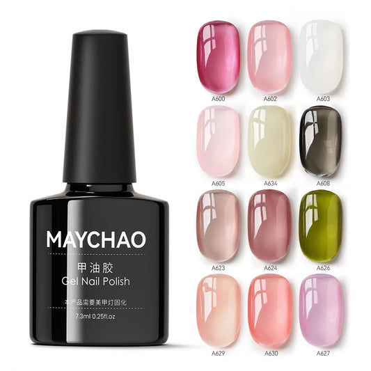 MAYCHAO 7.3ml Transparent Jelly Nude Gel Polish
