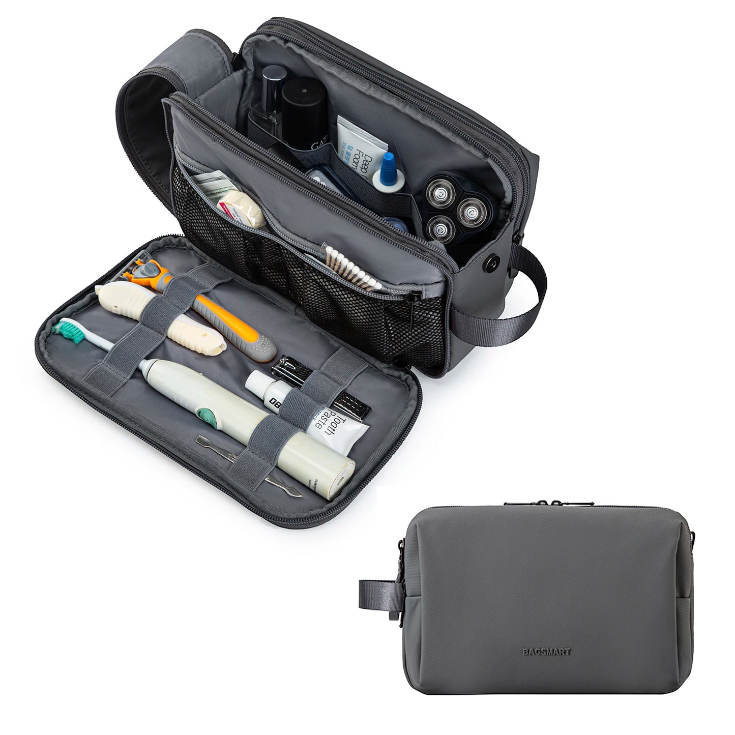 BAGSMART Waterproof Travel Cosmetic Bag - Lightweight Dopp Kit