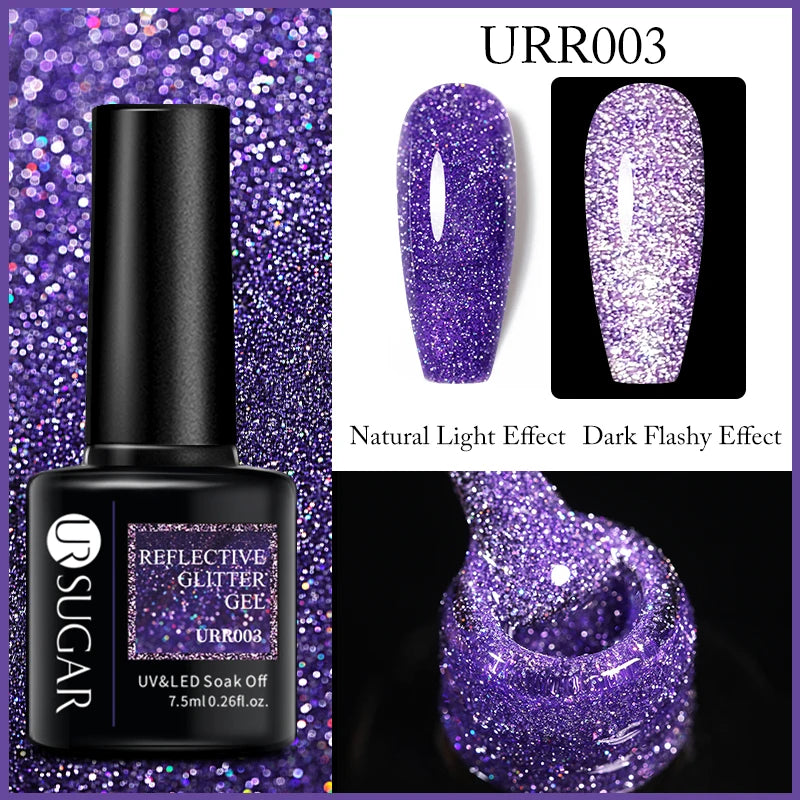 UR SUGAR 7.5ml Reflective Glitter Pink Sequin Gel Polish