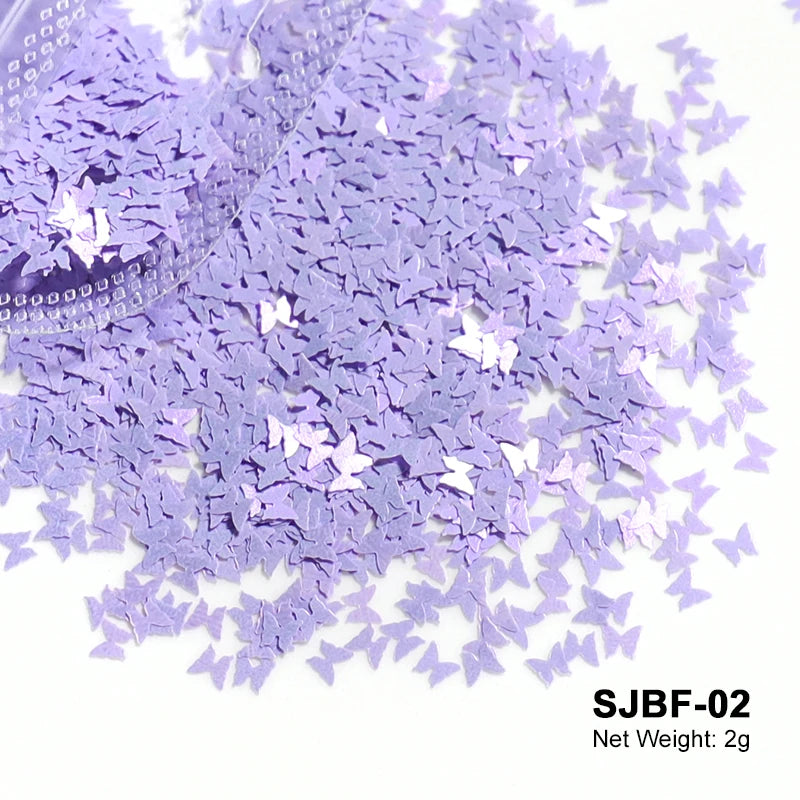 2g Holographic Nail Art Glitter - Star Butterfly Sequins Flakes