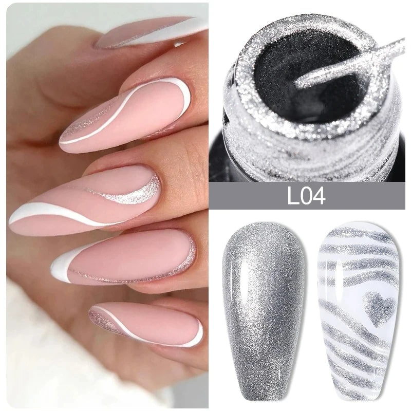 LILYCUTE 5ml Metallic Painting Liner Gel - Gold Silver Nail Art
