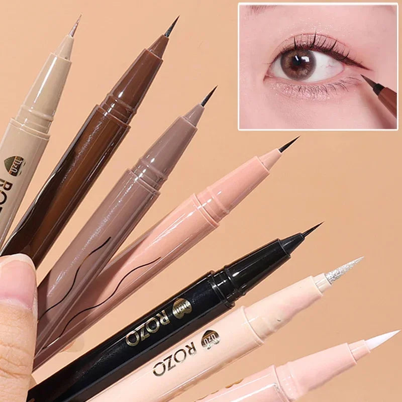 7-Color Glitter Eyeliner Pencil Set - Champagne Gold Eye Makeup