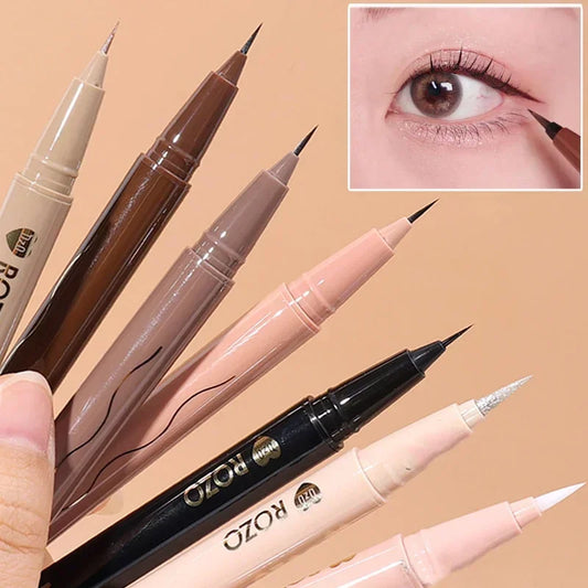 7-Color Glitter Eyeliner Pencil Set - Champagne Gold Eye Makeup