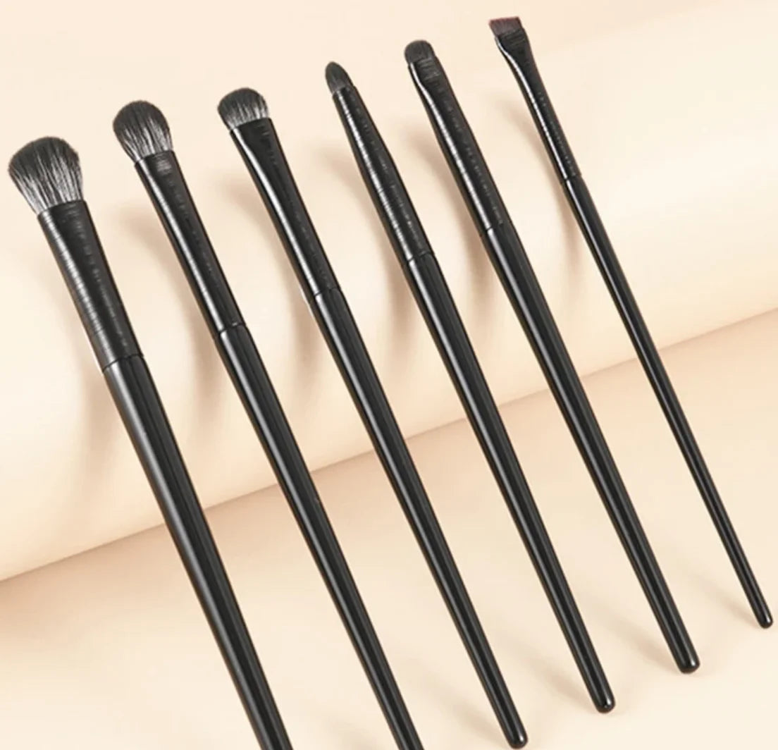 6-Piece Eye Makeup Brush Set - Contour Eyeliner and Brow Tools