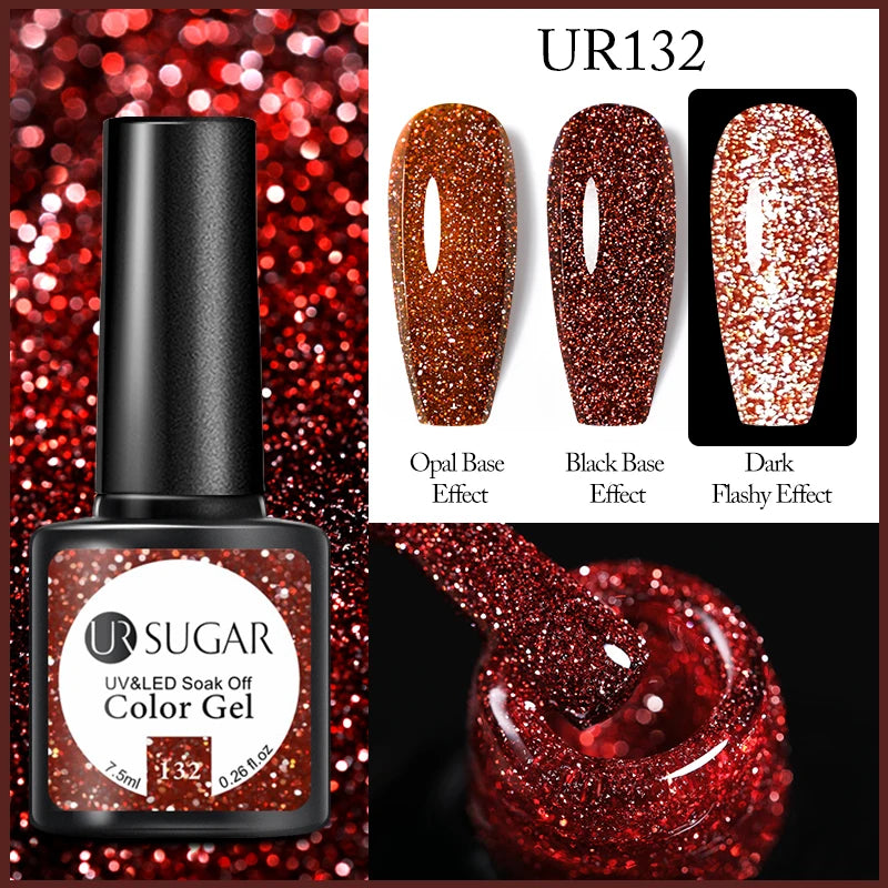 UR SUGAR 7.5ml Reflective Glitter Pink Sequin Gel Polish