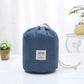 Round Waterproof Travel Makeup Bag - High Capacity Toiletry Organizer