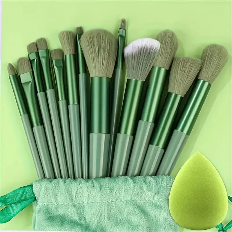 13-Piece Soft Makeup Brush Set - Foundation Blush and Eye Tools