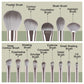 JTFIL Green Makeup Brush Set - Powder Eye Shadow and Blush Tools