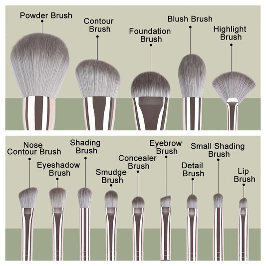 JTFIL Green Makeup Brush Set - Powder Eye Shadow and Blush Tools