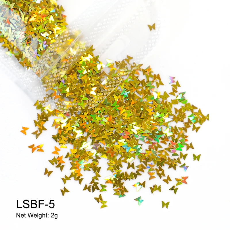 2g Holographic Nail Art Glitter - Star Butterfly Sequins Flakes