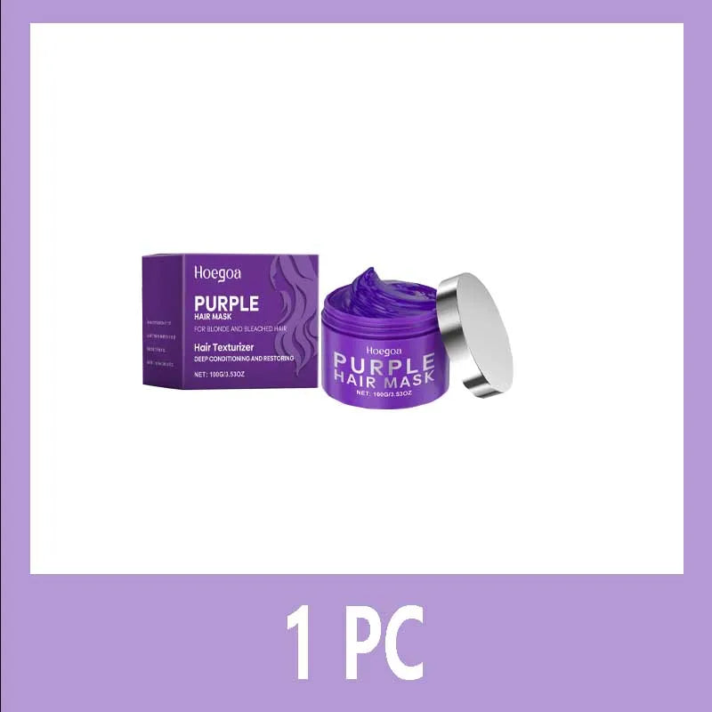 Purple Keratin Hair Mask - Smooth Repair Care for Frizzy Hair