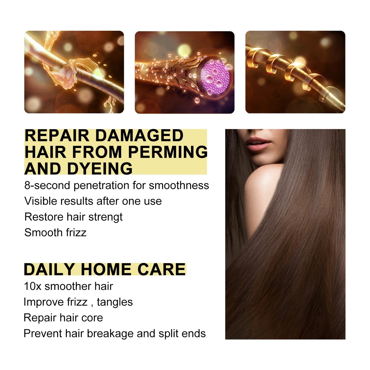 8 Seconds Keratin Hair Cream - Frizz Control Repair Mask