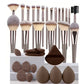 3-20 Piece Makeup Brush Set - Brown Blending Beauty Tools