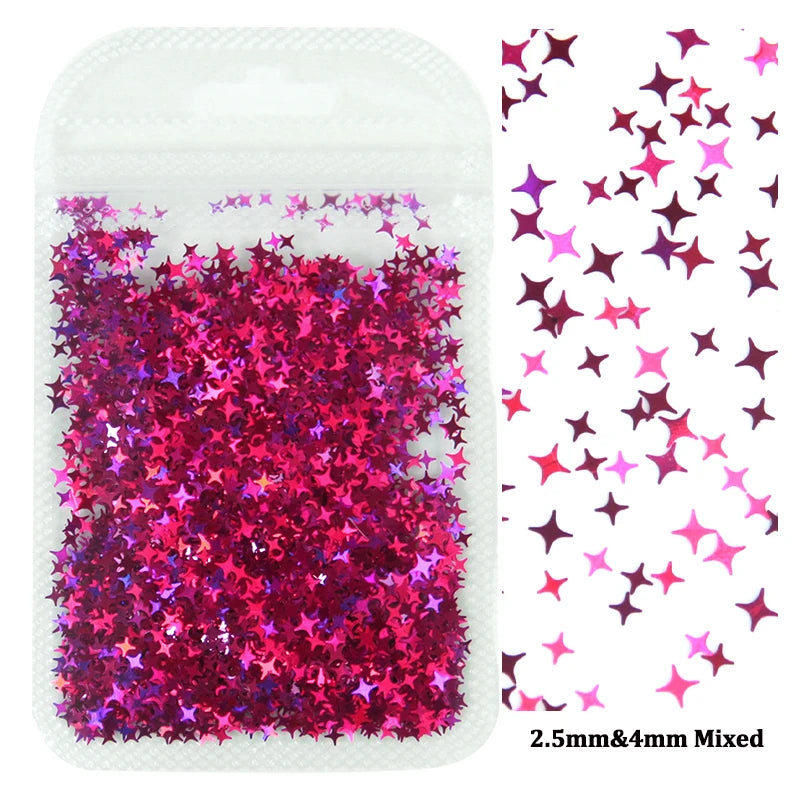 2g Holographic Nail Art Glitter - Star Butterfly Sequins Flakes