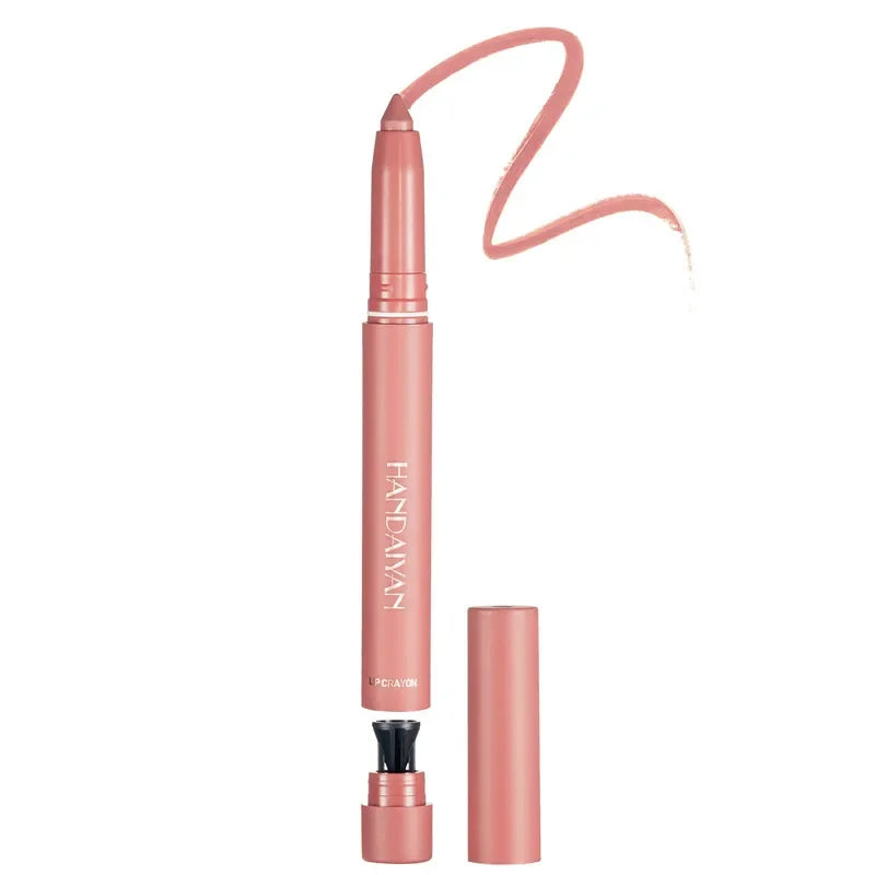 12-Color Pink Velvet Lipstick Pen and Lip Liner Crayon