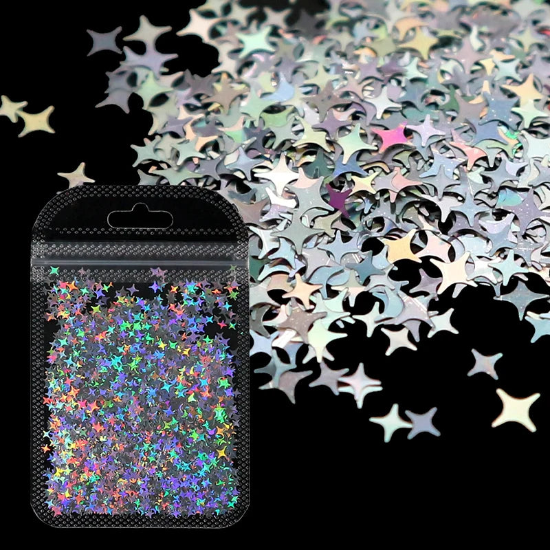 2g Holographic Nail Art Glitter - Star Butterfly Sequins Flakes