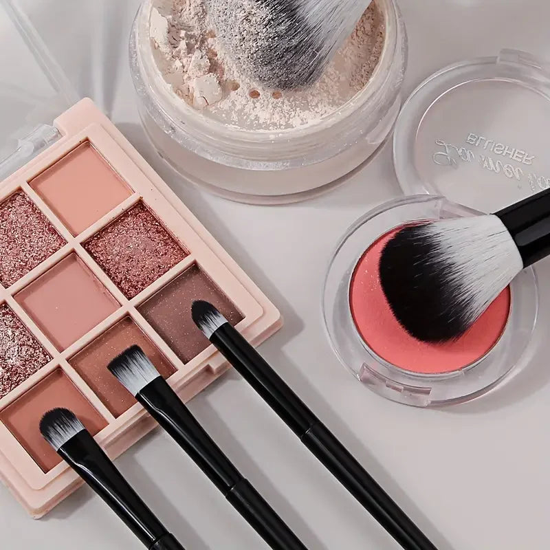 13-Piece Soft Makeup Brush Set - Foundation Blush and Eye Tools