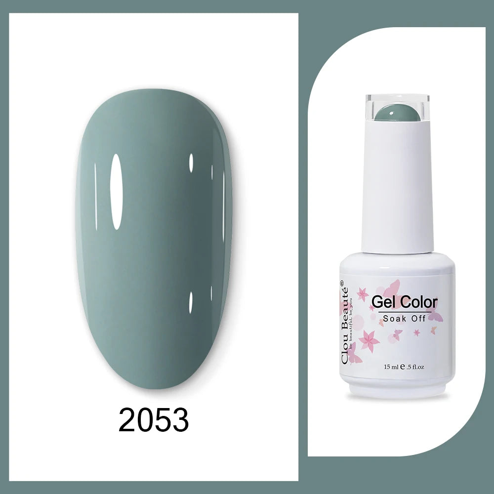 Clou Beaute 15ml Army Green Gel Polish - HEMA and TPO Free