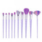 10-Piece Unicorn Glitter Makeup Brush Set - Foundation and Eye Tools