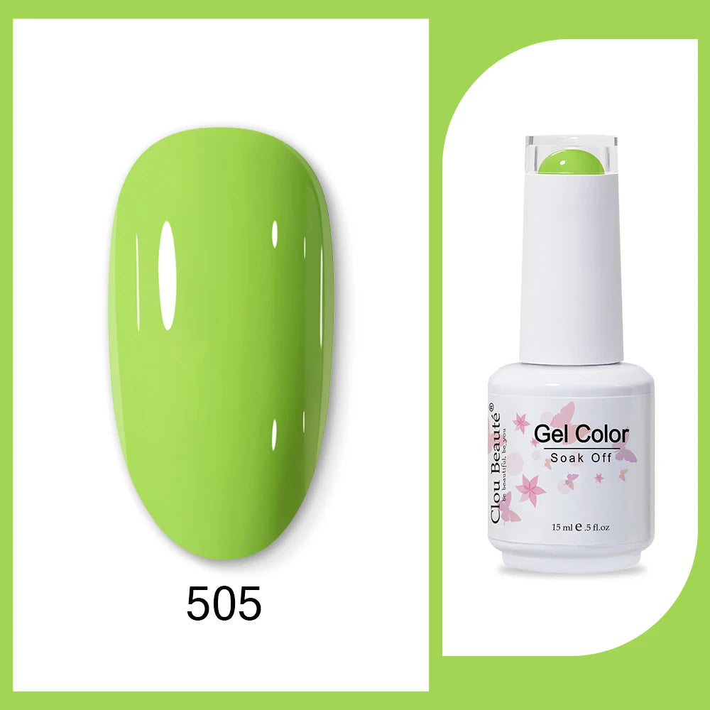 Clou Beaute 15ml Army Green Gel Polish - HEMA and TPO Free