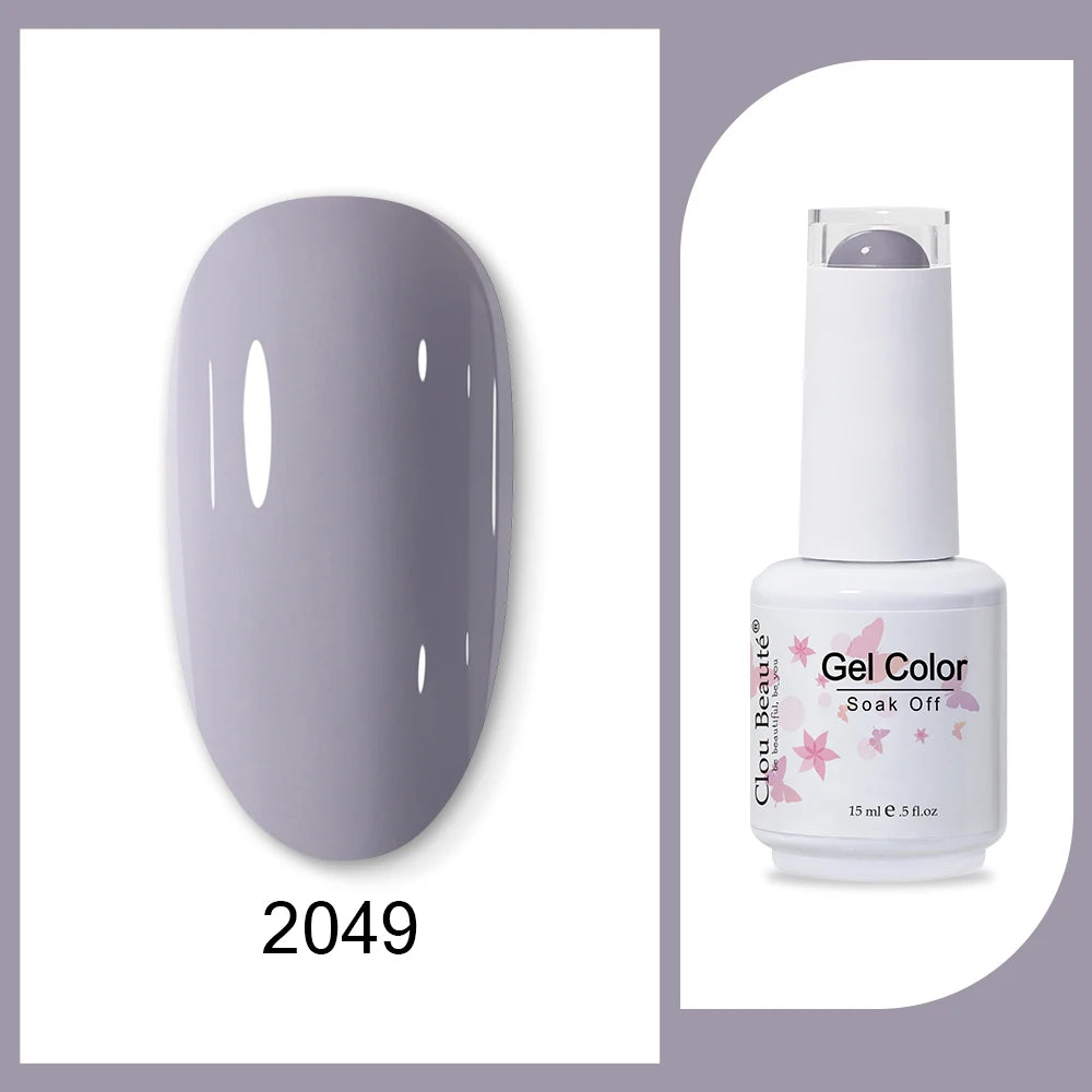 Clou Beaute 15ml Army Green Gel Polish - HEMA and TPO Free