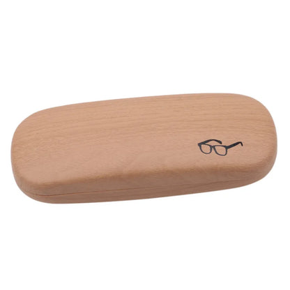 Wood Grain Hard Reading Glasses Case - PU Leather Eyeglass Box