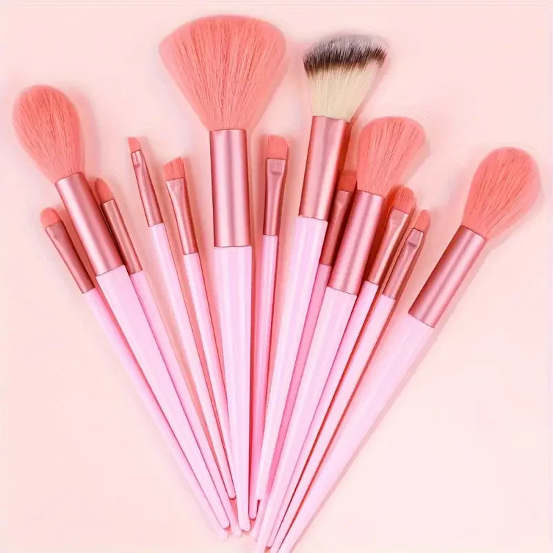 13-Piece Soft Makeup Brush Set - Foundation Blush and Eye Tools